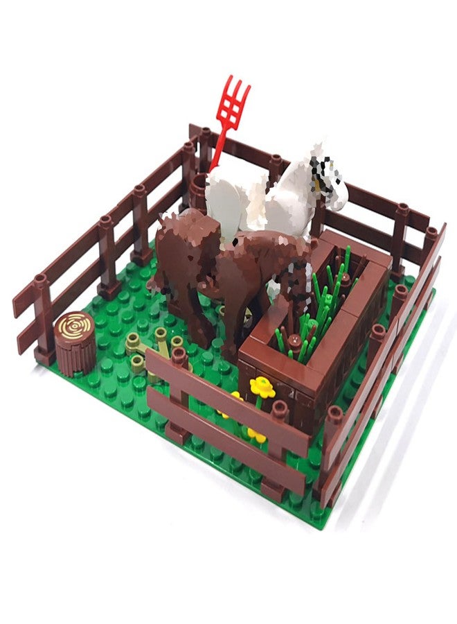 TNDCKP Farm Animals Zoo Building Block Set A, Farm Animal Building Toys, Sheep, Horse Farm, Chicken Coop, Panda, Giraffe, Cowshed, Duck Pond, Compatible with Lego 853792 Accessory for Ages 6-12 - Image 4